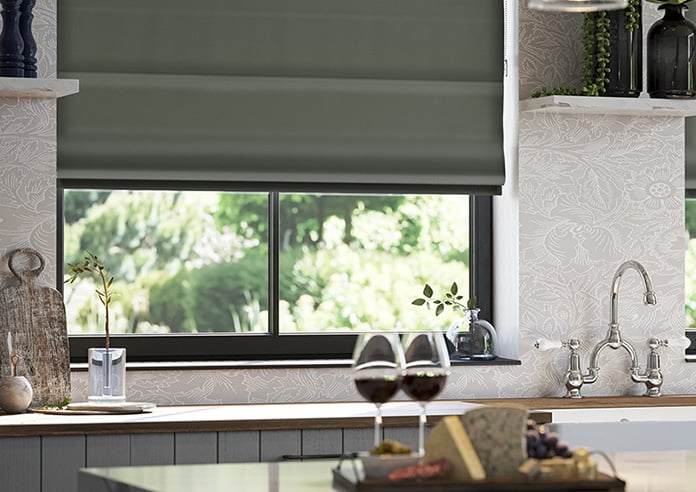 Ascot, Stone Grey - Motorised Roman Blind - Image 5